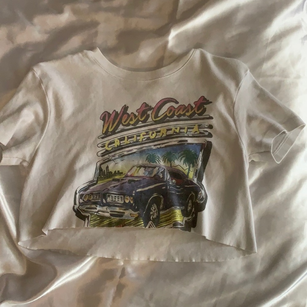 RARE Brandy Melville West Coast Cropped T Shirt